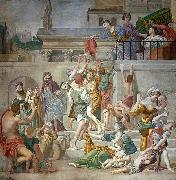 Domenico Zampieri St. Cecilia Distributing Alms, fresco, Germany oil painting artist